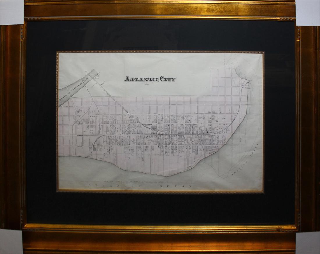 Atlantic City Original Map Engraving from 1877 (1 of 2)