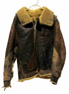 WWII U.S. Army Air Forces Fur-Lined Leather Flight: Offered Without Reserve - There is NO ESTIMATE on this item. - Vintage WWII U.S. Army Air Forces Fur-Lined Leather Flight Jacket