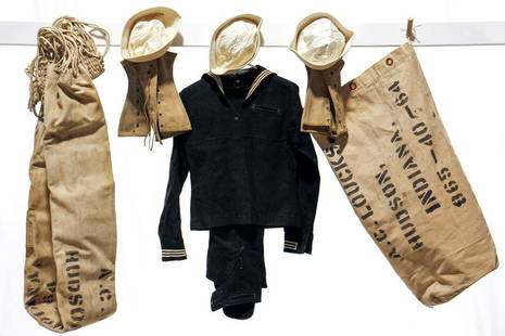 WWII U.S. Navy Identified Named Memorabilia - Uniforms,: Offered Without Reserve - There is NO ESTIMATE on this item. - WWII U.S. Navy Identified Named Memorabilia - Uniforms, Hats, Duffle Bags