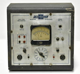 Chevrolet Automobile Radio Tester Display with Bowtie: Offered Without Reserve - There is NO ESTIMATE on this item. - Vintage Original. Hard to find. 1940s-1950s Chevrolet Automobile Radio Tester with Chevrolet Bowtie Logo Sign Plate on front. Have not