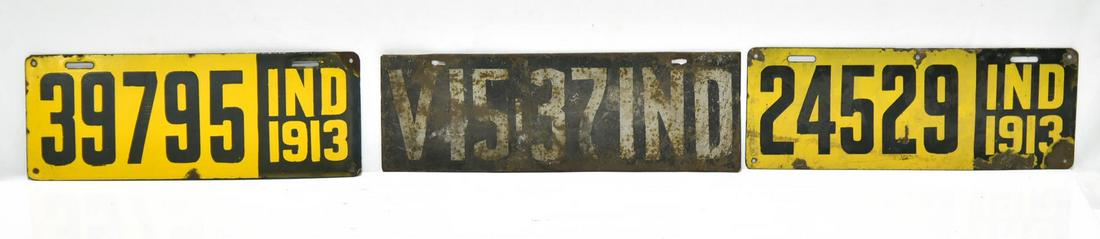 Lot of 3 Indiana License Plates (1 of 2)