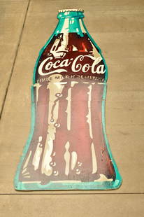 Large 11'11" Tall Reflective Coca-Cola Bottle Wood Sign: Offered Without Reserve - There is NO ESTIMATE on this item. - Vintage Original Large Super tall! 11'11" Reflective Coca-Cola Bottle Wood Sign! Hard-to-find original sign. Good solid vintage