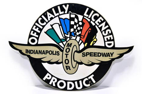 Indianapolis Motor Speedway Indy 500 Officially: Offered Without Reserve - There is NO ESTIMATE on this item. - Vintage Original Indianapolis Motor Speedway Indy 500 Officially Licensed Product Double-Sided Wood Sign. Good condition. Good color and