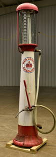 Wayne Visible Red Crown Gasoline Gas Pump: Offered Without Reserve - There is NO ESTIMATE on this item. - Vintage Original Wayne Visible Red Crown Gasoline Gas Pump. Red Crown Gasoline Sticker. Solid. Older repaint. Glass Cylinder. Has wear