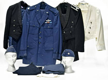 Lot of Cold War U.S. Air Force Service Jacket, Service: Offered Without Reserve - There is NO ESTIMATE on this item. - Vintage Original Collection Lot of Cold War U.S. Air Force Service Jacket with Service Ribbons, Garrison Caps, Dinner Dress Suits