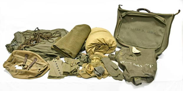 Lot of WWII U.S. Army Clothing Bags, Sleeping: Offered Without Reserve - There is NO ESTIMATE on this item. - Vintage Original Collection Lot of WWII U.S. Army Clothing Bags, Sleeping Materials, Boot Leggings and Field Kit Pouches