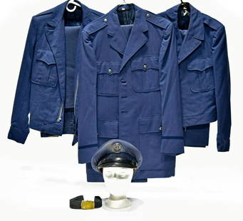 Cold War U.S. Air Force Selection of Service Jackets: Offered Without Reserve - There is NO ESTIMATE on this item. - Vintage Original Cold War U.S. Air Force Selection of Service Jackets and Enlisted Field Cap and Belt