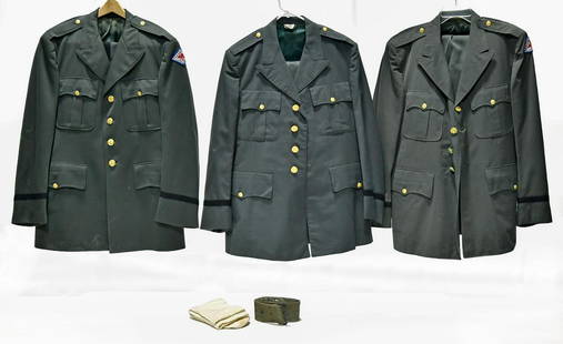 Cold War U.S. Army Collection of Service Jackets with: Offered Without Reserve - There is NO ESTIMATE on this item. - Vintage Original Cold War U.S. Army Collection of Service Jackets with Unit Insignia