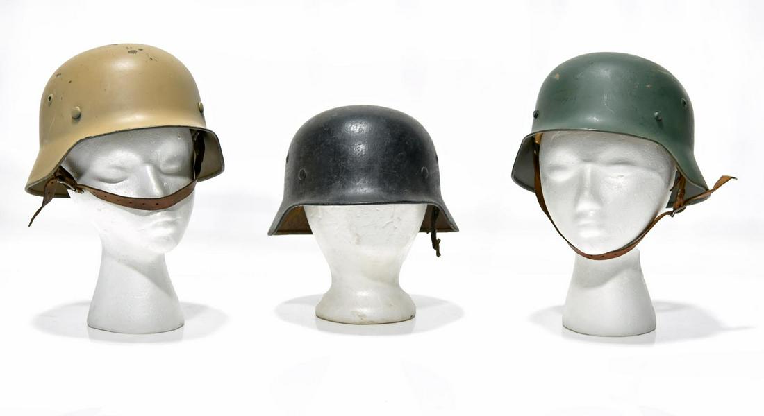 Collection Lot of 3 WWII German Army Solider Helmets (1 of 1)