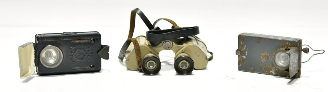 Original WWII German Army Flashlights and Binoculars (1 of 1)