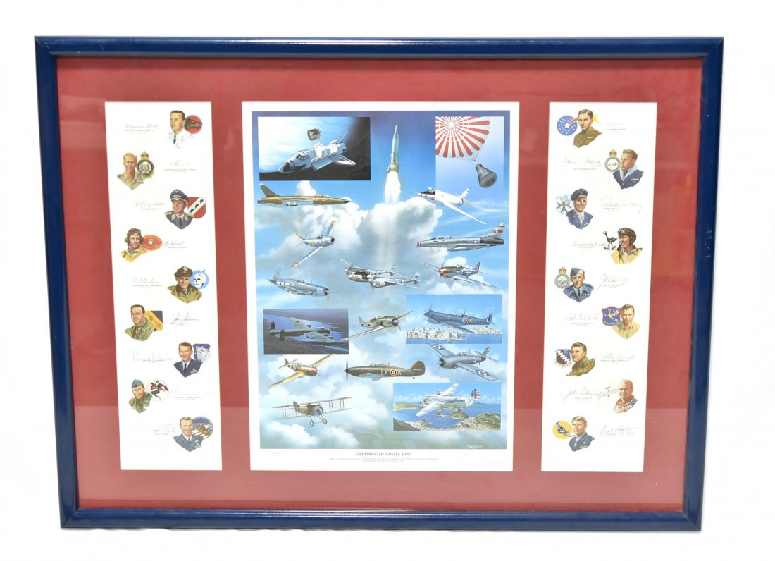 Original Signed Lithograph of Famous Aviators (1 of 4)