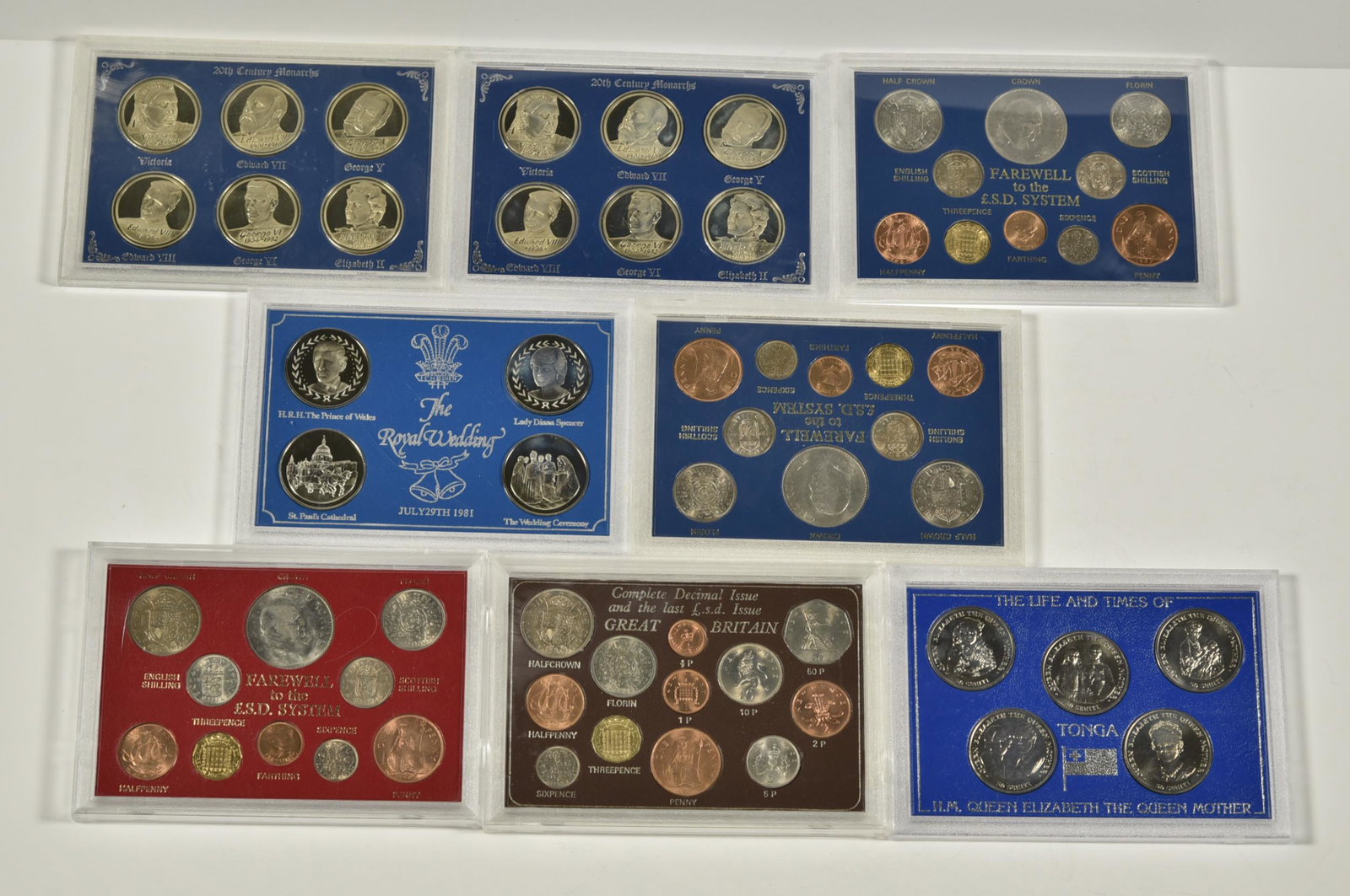 Lot of 8 Great Britain Proof Set Coins (1 of 2)