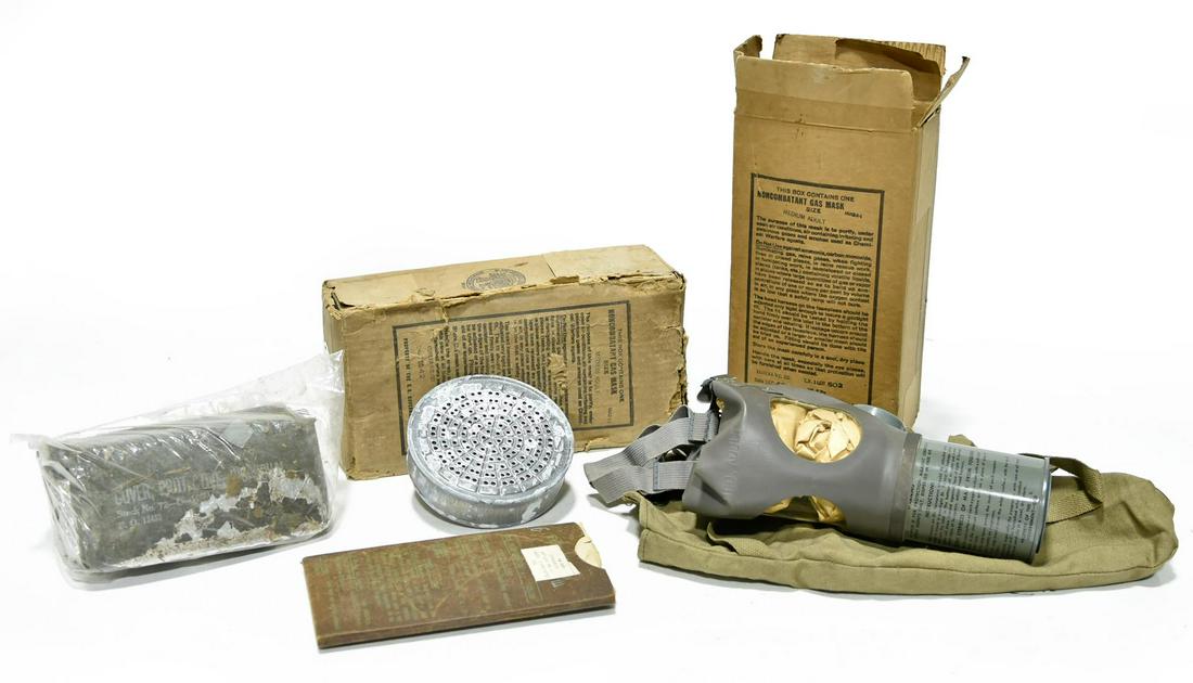 Original WWII U.S. Gas Masks and Cape (1 of 1)
