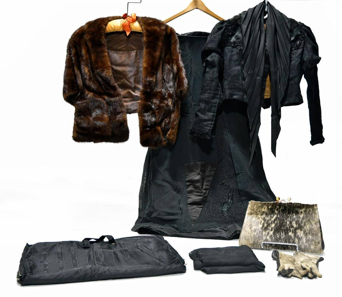 Original Civilian Womenâ€™s Apparel: Original Civilian Womenâ€™s Apparel - Offered Without Reserve - There is NO ESTIMATE on this item. - Vintage Original Civilian Womenâ€™s Apparel, Including Fur Shawl, Purse and Gloves