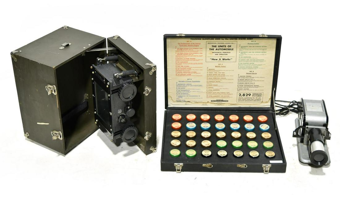 Original WWII U.S. Military Film Projectors and: Original WWII U.S. Military Film Projectors and Instructional Film - Offered Without Reserve - There is NO ESTIMATE on this item. - Vintage Original WWII U.S. Military Film Projectors and Instructiona
