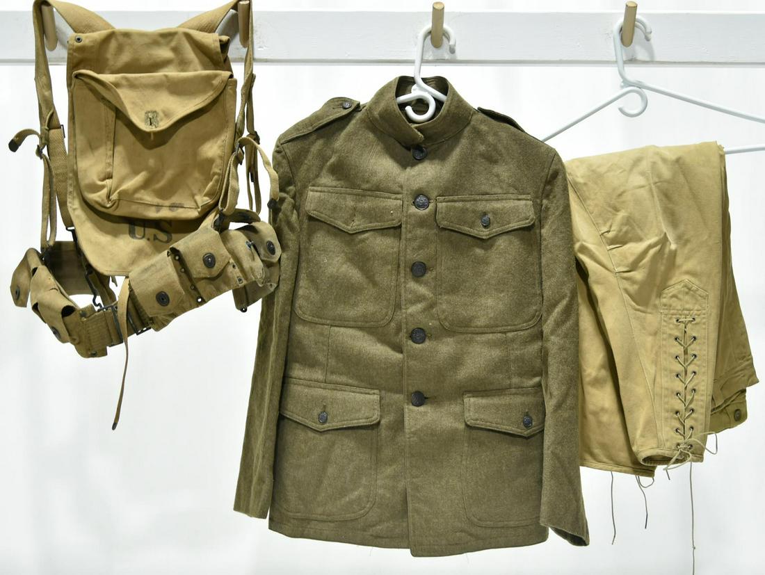 Original WWII U.S. Military Belt, Pants and Coat (1 of 1)
