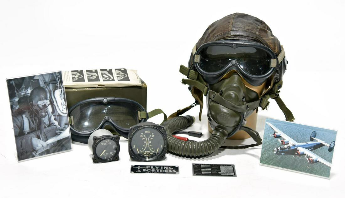 Original WWII U.S. Pilot Helmet and Memorabilia from (1 of 1)