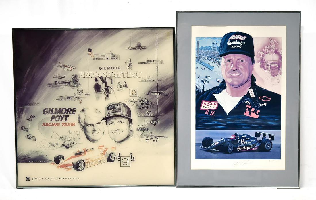 2 Framed Gilmore Foyt Racing Prints (1 of 2)