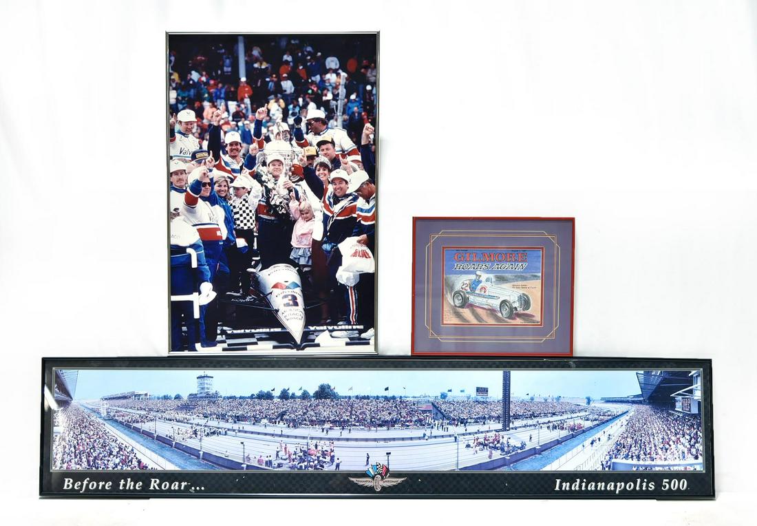 Framed Indy 500 Posters and Gilmore Racing Print (1 of 4)