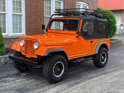 1986 Jeep CJ7: 1986 Jeep CJ7 - Offered Without Reserve - There is NO ESTIMATE on this item. - Clean and well-presented with orange paint and black bucket seat interior | 4.2 L engine with selectable 4WD and