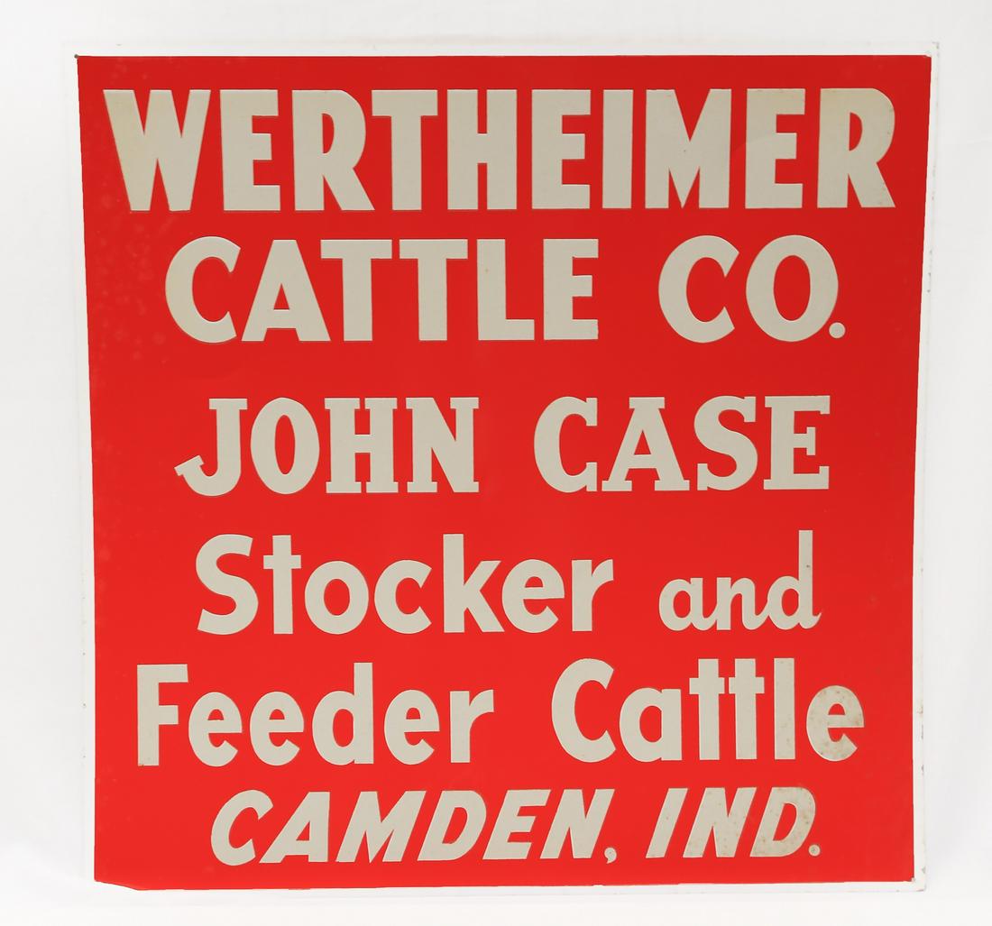 WERTHEIMER CATTLE CO. JOHN CASE Reflective Tin Sign (1 of 3)