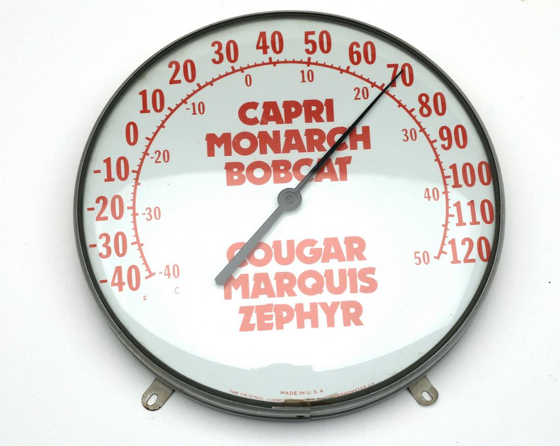 Ford Mercury CAPRI Automobile Round Thermometer Sign (1 of 4)