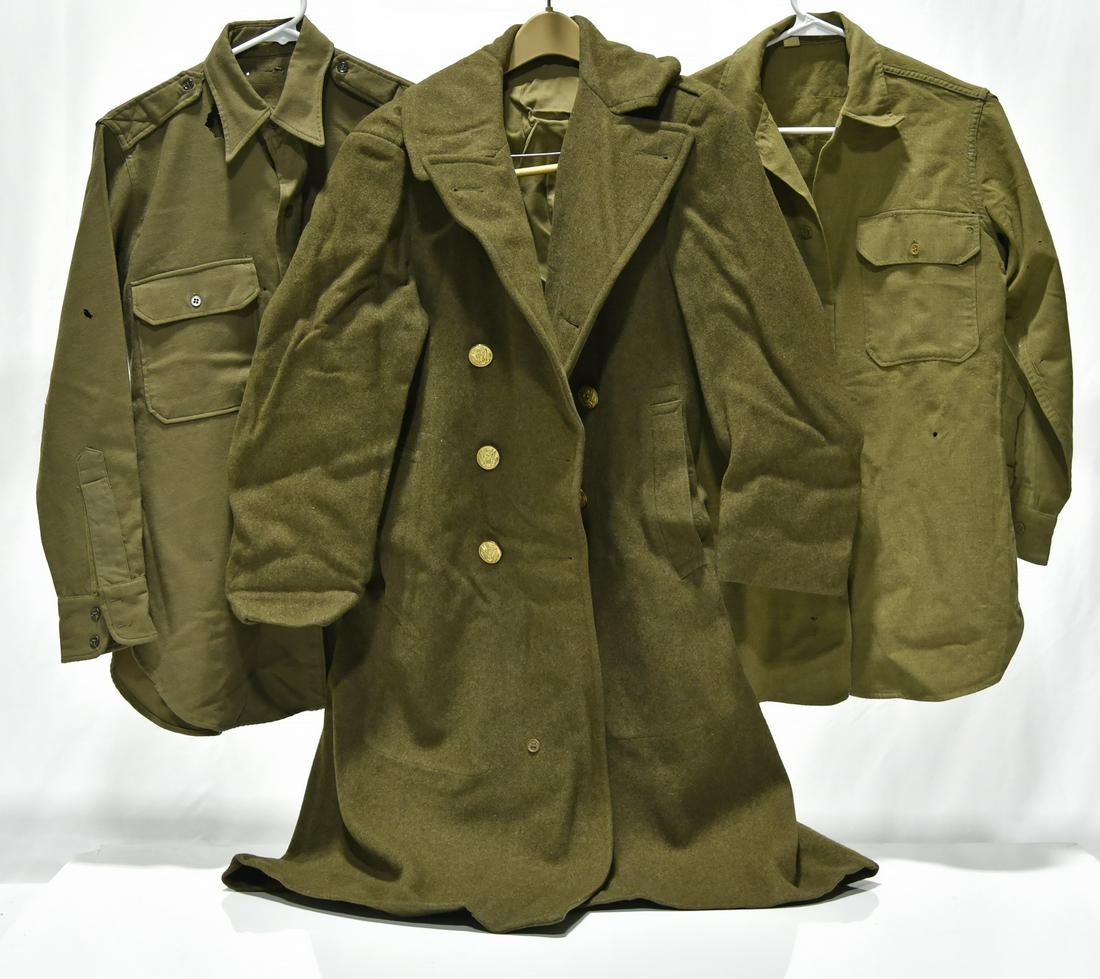 WWII U.S. Army Service Shirts and Overcoat (1 of 2)