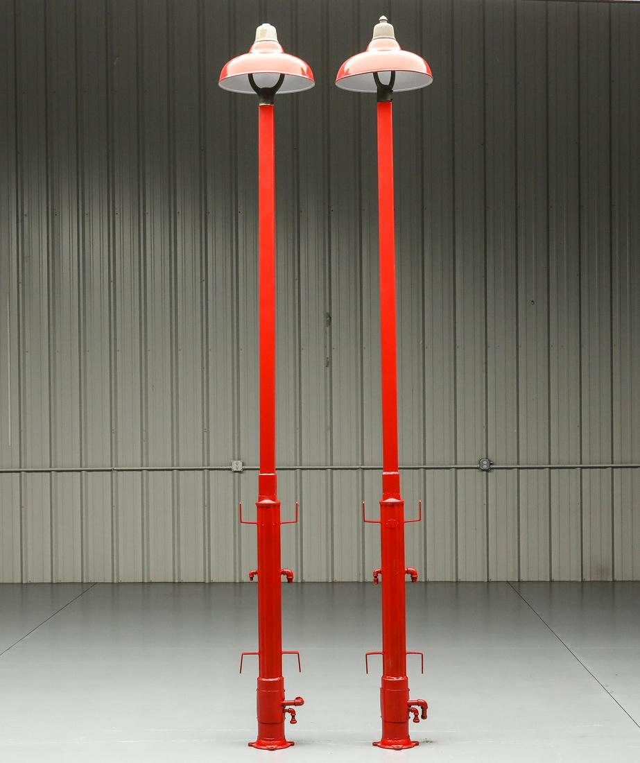 Pair of Gas Station Lights with Porcelain Shades (1 of 1)