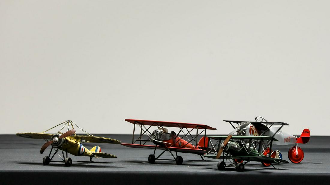 Collection of Four Metal Biplanes (1 of 15)