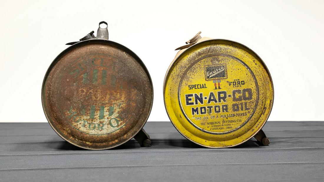 1930s Two Large Pour-Ezee Oil Cans (1 of 14)