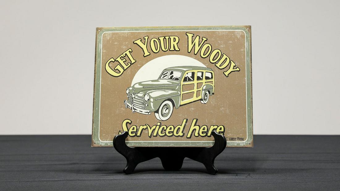 Woodys Serviced Here Tin Sign - Reproduction (1 of 4)