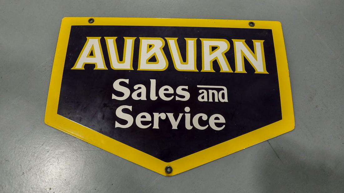 Auburn Sales and Service Enamel Sign (1 of 2)