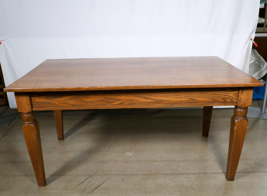 Antique Oak Dining Table: Antique Oak Dining Table - Offered Without Reserve5'L 37"W 30"H. This piece was professionally cleaned after the fire.