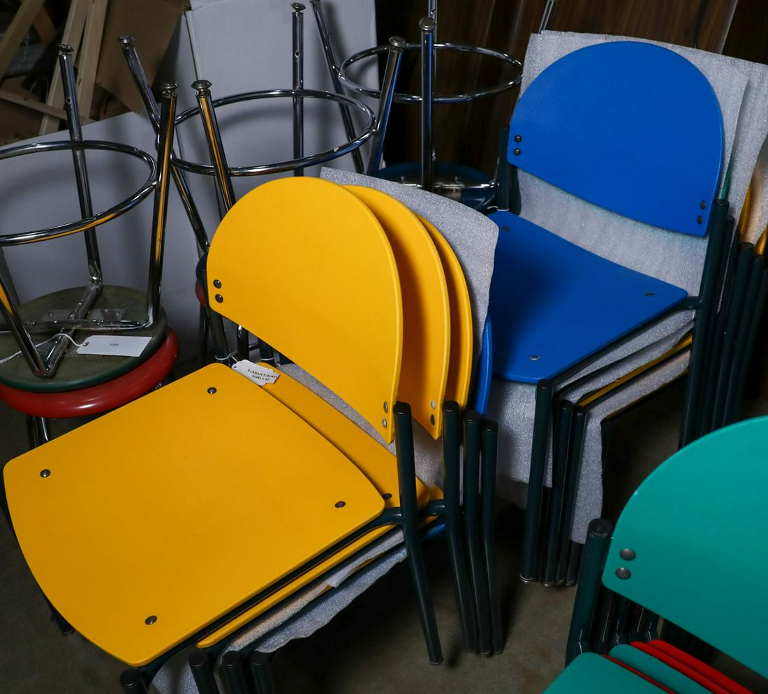 10 Colored Stackable Chairs (1 of 1)