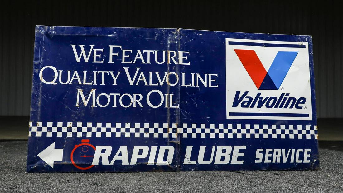 Valvoline Oil Rapid Lube Service Two-Panel Enamel Sign (1 of 2)