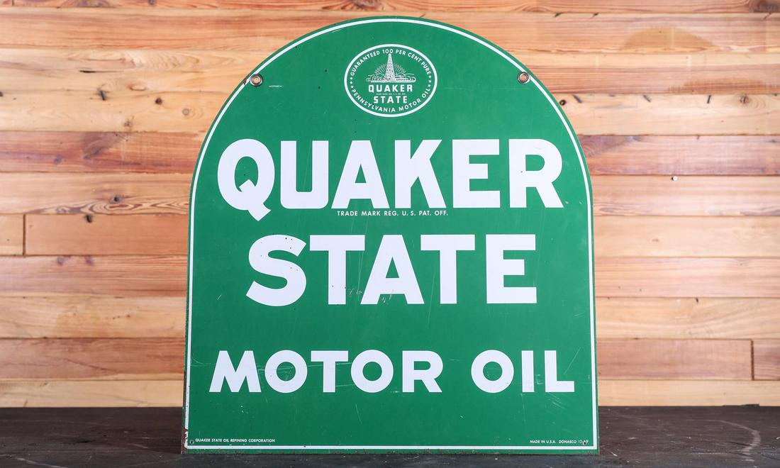 Quaker State Oil Double-Sided Enamel Sign (1 of 5)