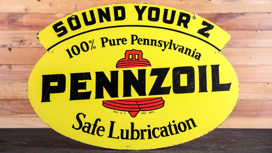 Pennzoil Double-Sided Enamel Sign (1 of 2)