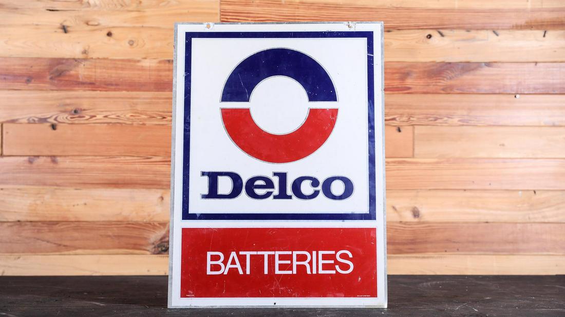 Delco Batteries Double-Sided Tin Sign (1 of 2)