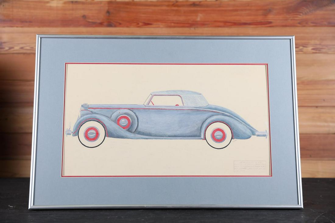 1938 Packard Convertible Coupe Original Artwork by (1 of 2)