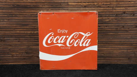 1970s Enjoy Coca-Cola Metal Sign