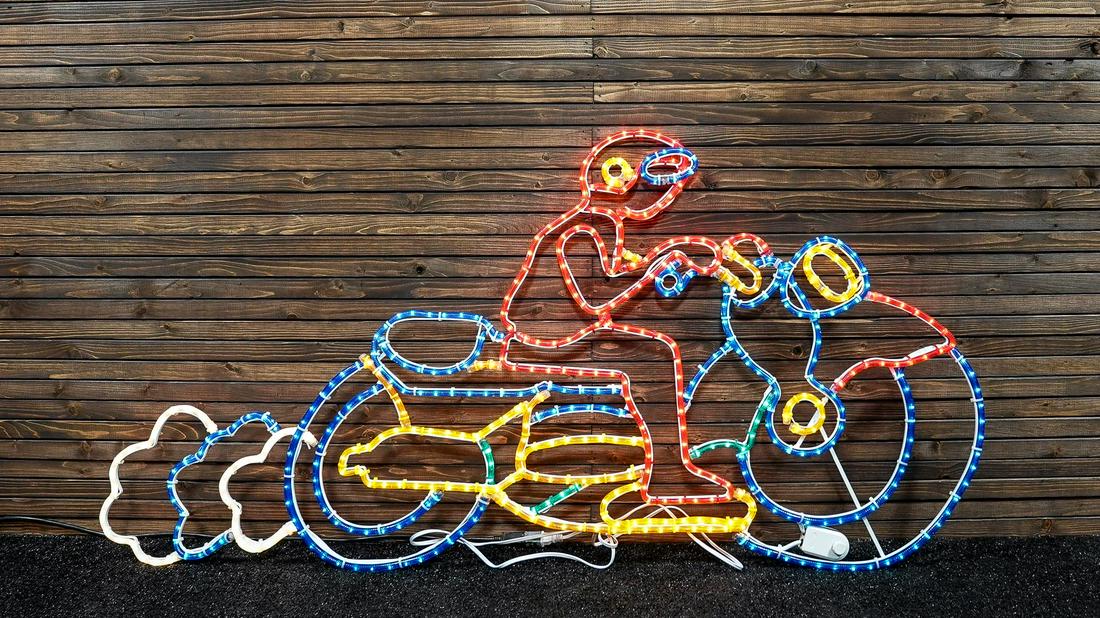Rope Light Motorcycle Artwork (1 of 9)