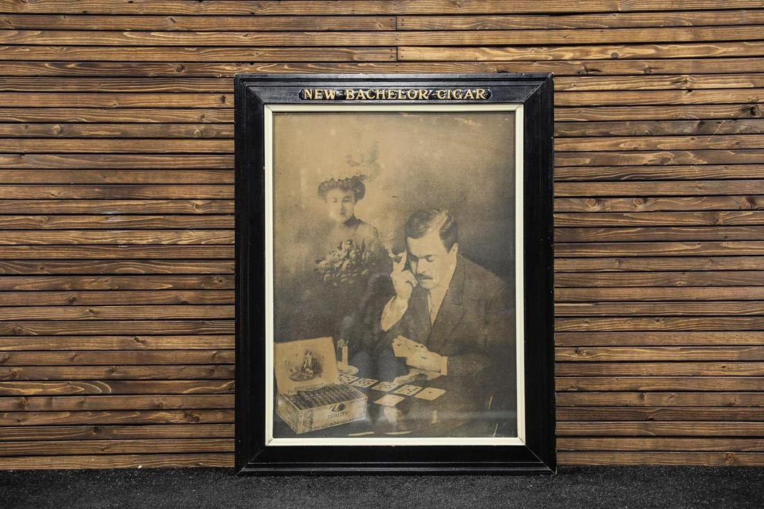 Early 1900s New Bachelor Cigar Framed Advertising (1 of 4)