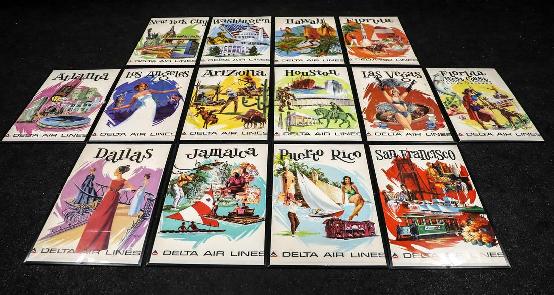 14 Vintage Original 1960s Delta Airlines Travel Posters (1 of 3)