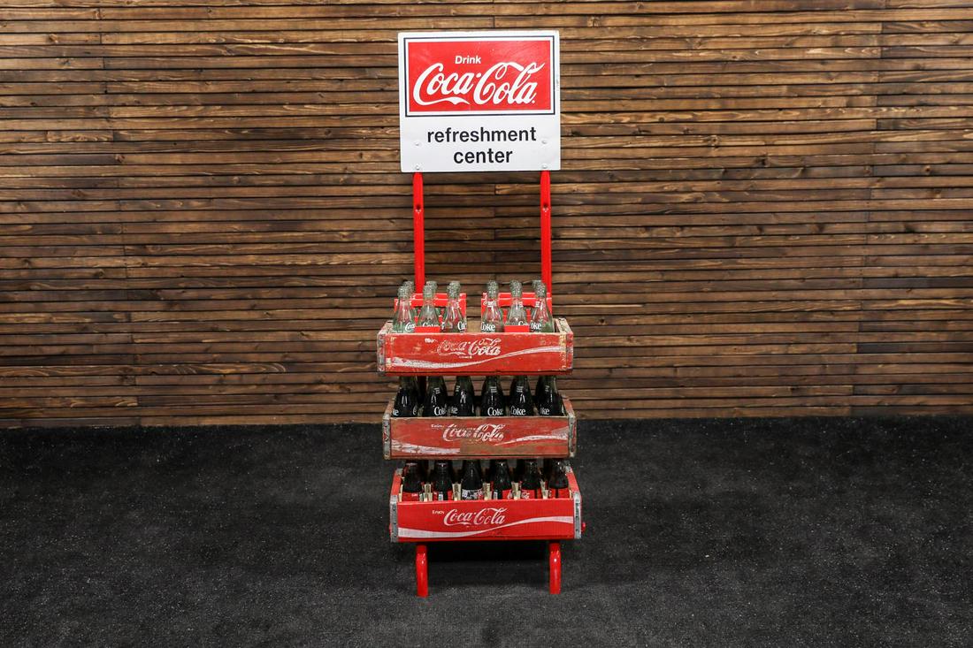 1960s Coca-Cola Refreshment Center Cart with Wood Crates (1 of 3)