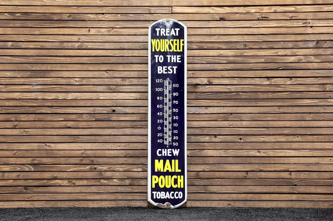 Circa 1950s Mail Pouch Tobacco Thermometer (1 of 4)