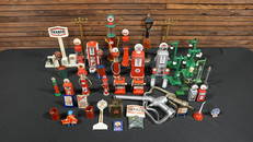 Large Collection of Toy Gas Station Toys & Related Items