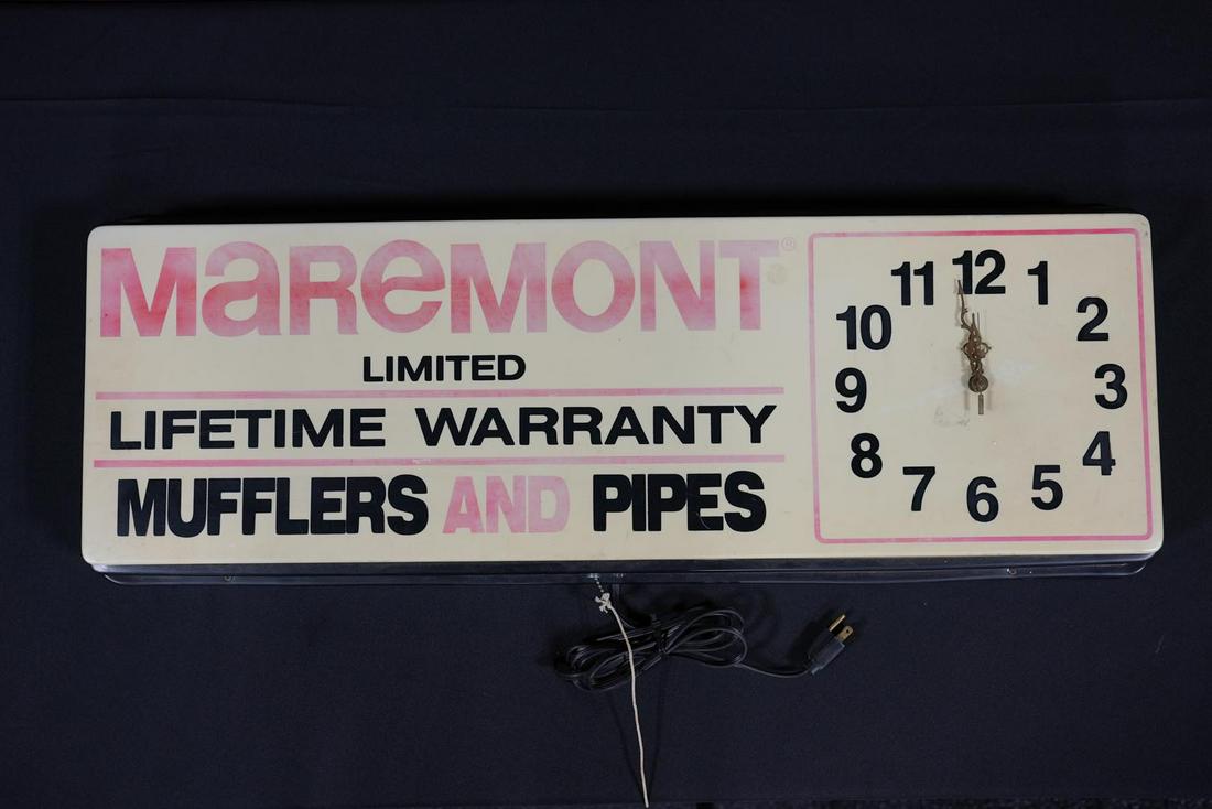 Maremont Limited Lifetime Warranty Mufflers and Pipes Lighted Sign Clock (1 of 3)