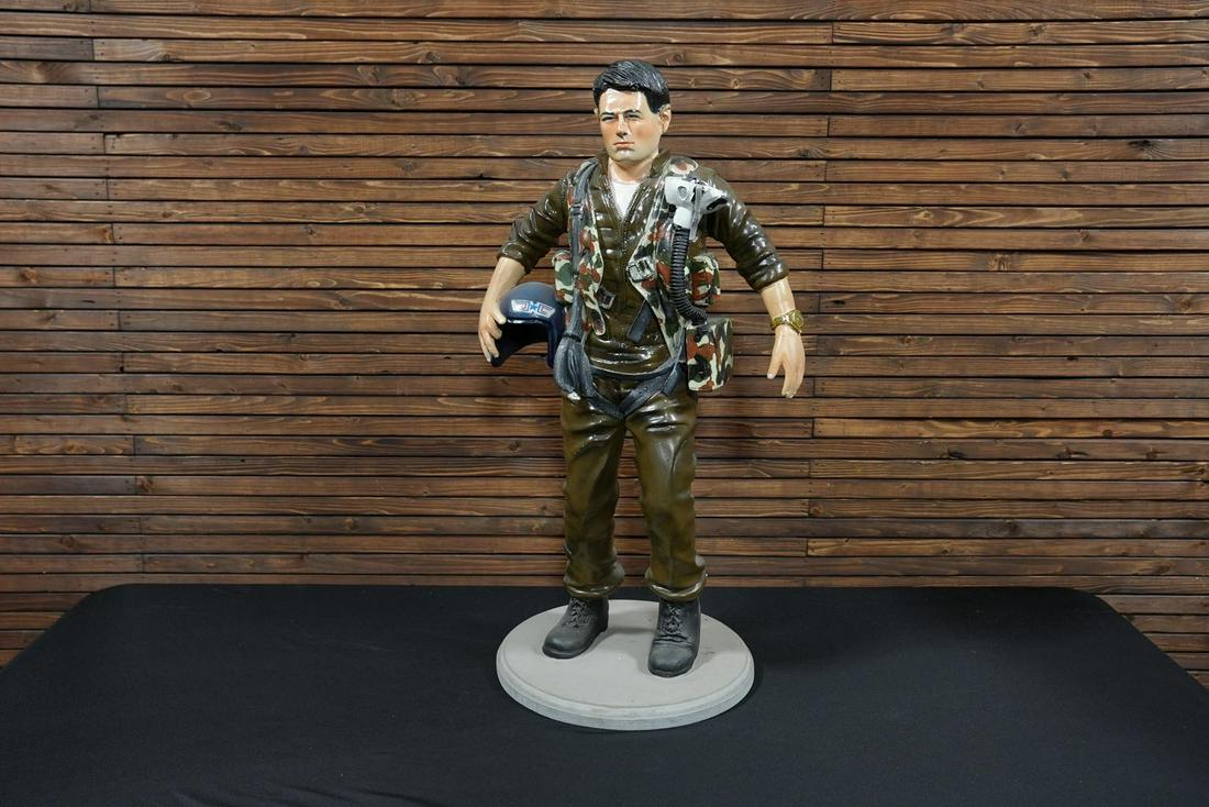 Top Gun Fighter Pilot Composite Statue of Tom Cruise: Top Gun Fighter Pilot Composite Statue of Tom Cruise - Offered Without Reserve ---- ITEM IS LOCATED IN AUBURN, IN ITEMS MUST BE PAID FOR AND REMOVED BY JUNE 22ND AT 3PM. ANY ITEMS LEFT AFTER JUNE 22ND