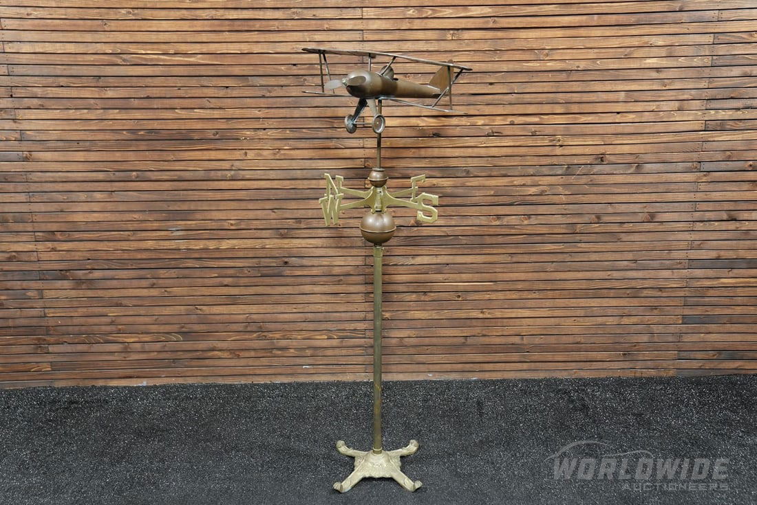 Airplane Brass & Copper Weather Vane Floor Display (1 of 5)