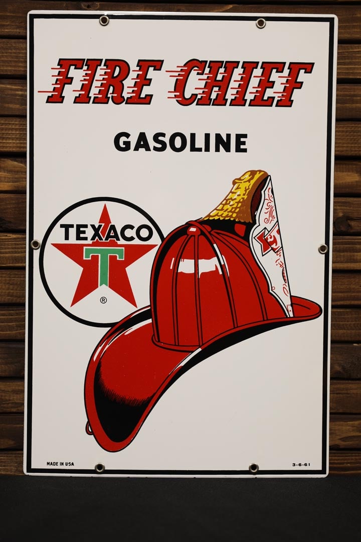 Original Texaco Fire Chief Enamel Pump Plate (1 of 6)
